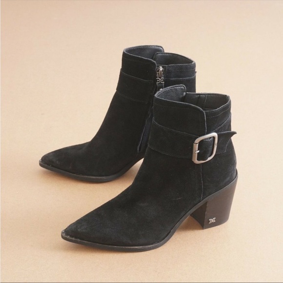 Sam Edelman "Leonia" Womens Boots Pointed Toe Blac - Picture 4 of 7